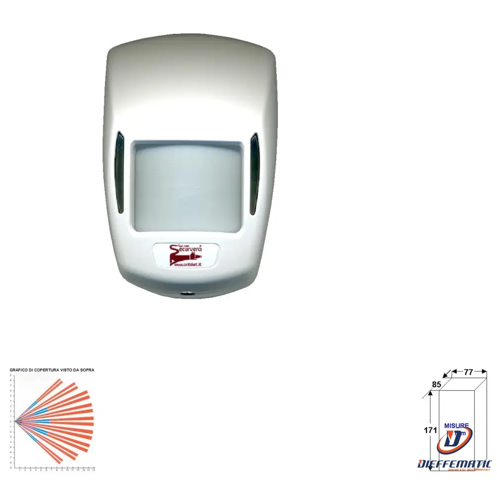 Rilevatore Movimento Infrarosso Grandangolo Interno 12 V Securvera Sv-Simrmigila