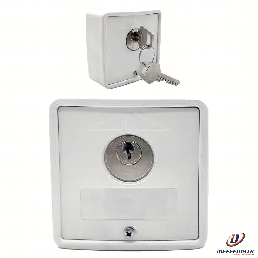 Selettore A Chiave Da Esterno Abs Per Serranda Automatica Elettrico Bianco