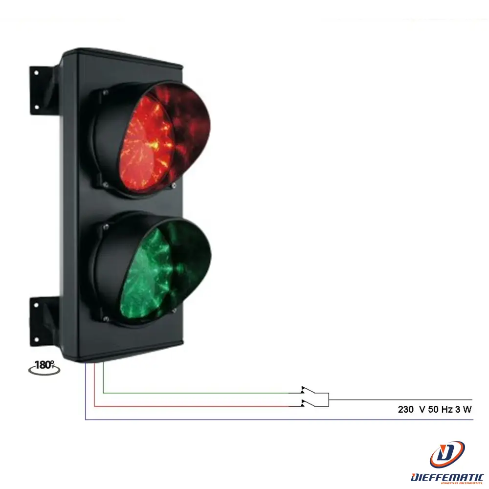 Semaforo 2 Luci 24 Led Verdi E Rossi 230V Ip65 Securvera Ss-Sdls2Levra