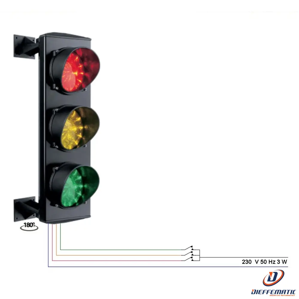 Semaforo 3 Luci 3 Schede Da 24 Led Rossi Gialli Verdi Securvera Ss-Stls3Lrird