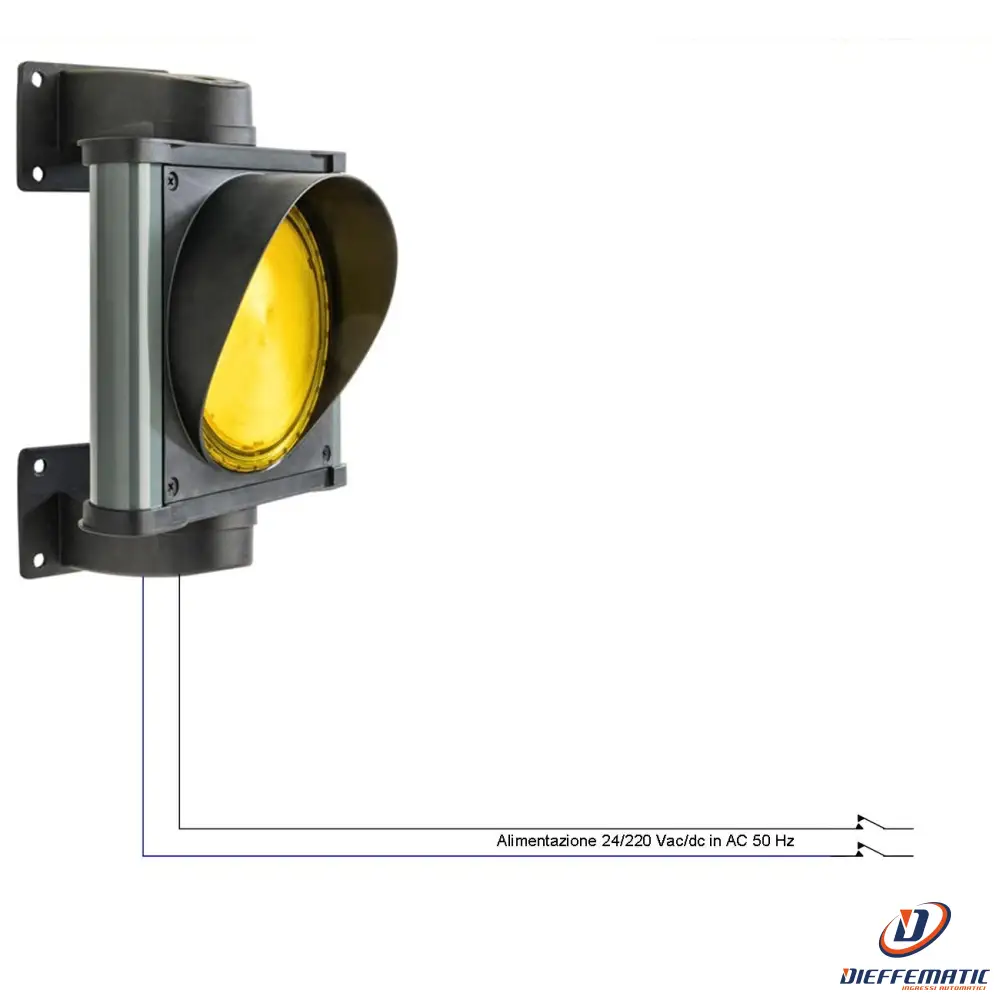 Semaforo Luce Gialla 24 Led Ø Vetro 141 Mm 24/220V Ip66 Securvera Sv-Lgslauelrd