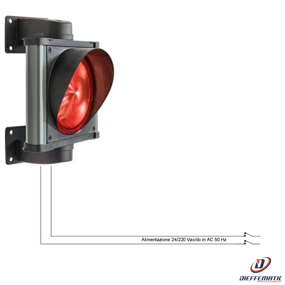 Semaforo Luce Rossa 24 Led Ø Vetro 141 Mm 24/220V Ip66 Securvera Sv-Lrslauelrc
