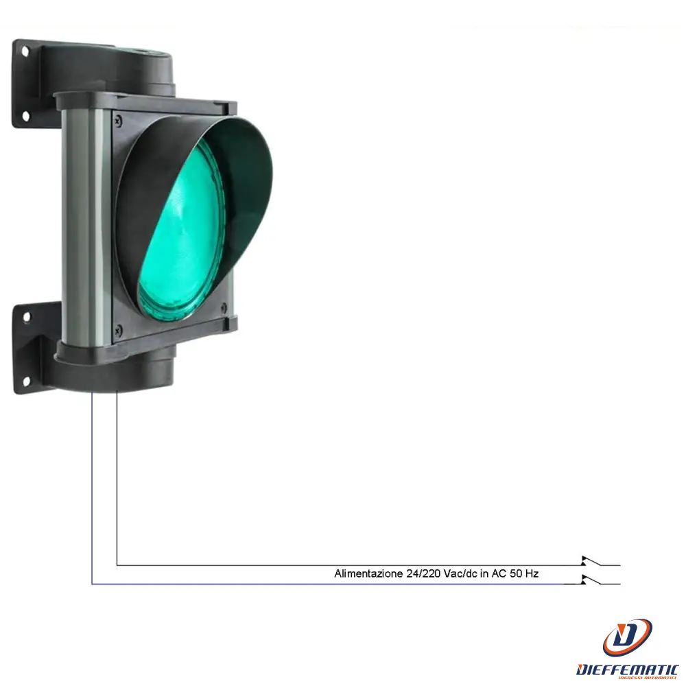 Semaforo Luce Verde 24 Led Ø Vetro 141 Mm 24/220V Ip66 Securvera Sv-Lvslauelrc