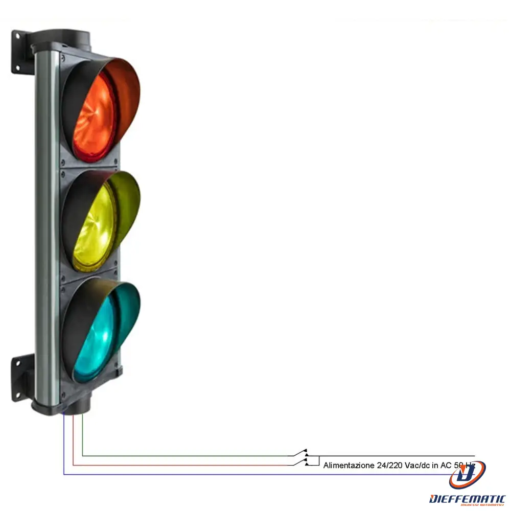Semaforo Rosso Giallo Verde 24 Led Ø 141 Mm 24/220V Ip66 Securvera Sv-Sltstlrvre