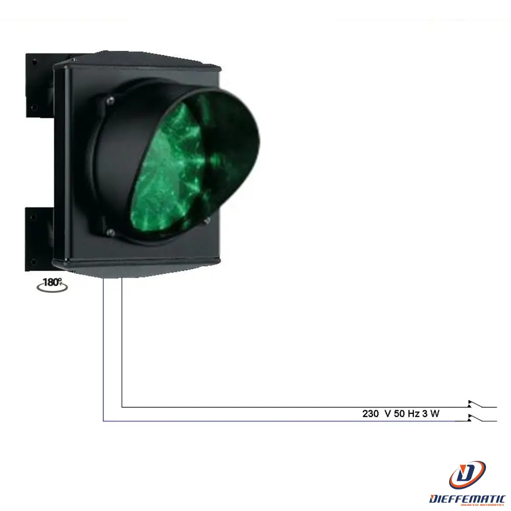 Semaforo Vetro Ø 124 Mm Luce Verde 24 Led 230V Ip65 Securvera Ss-Suve271Lgc