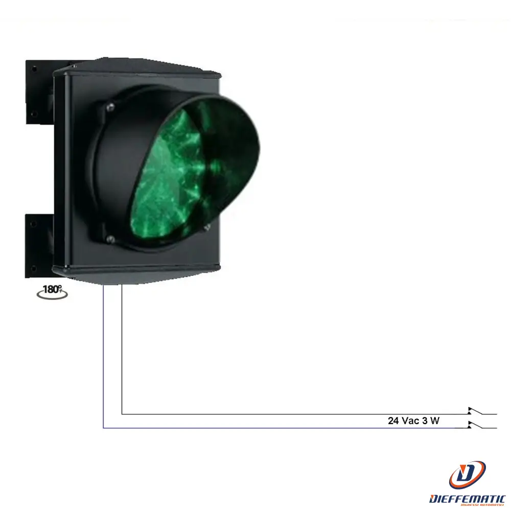 Semaforo Vetro Ø 124Mm Luce Verde 24 Led 24Vac Ip65 Securvera Ss-Slvs1Lgird