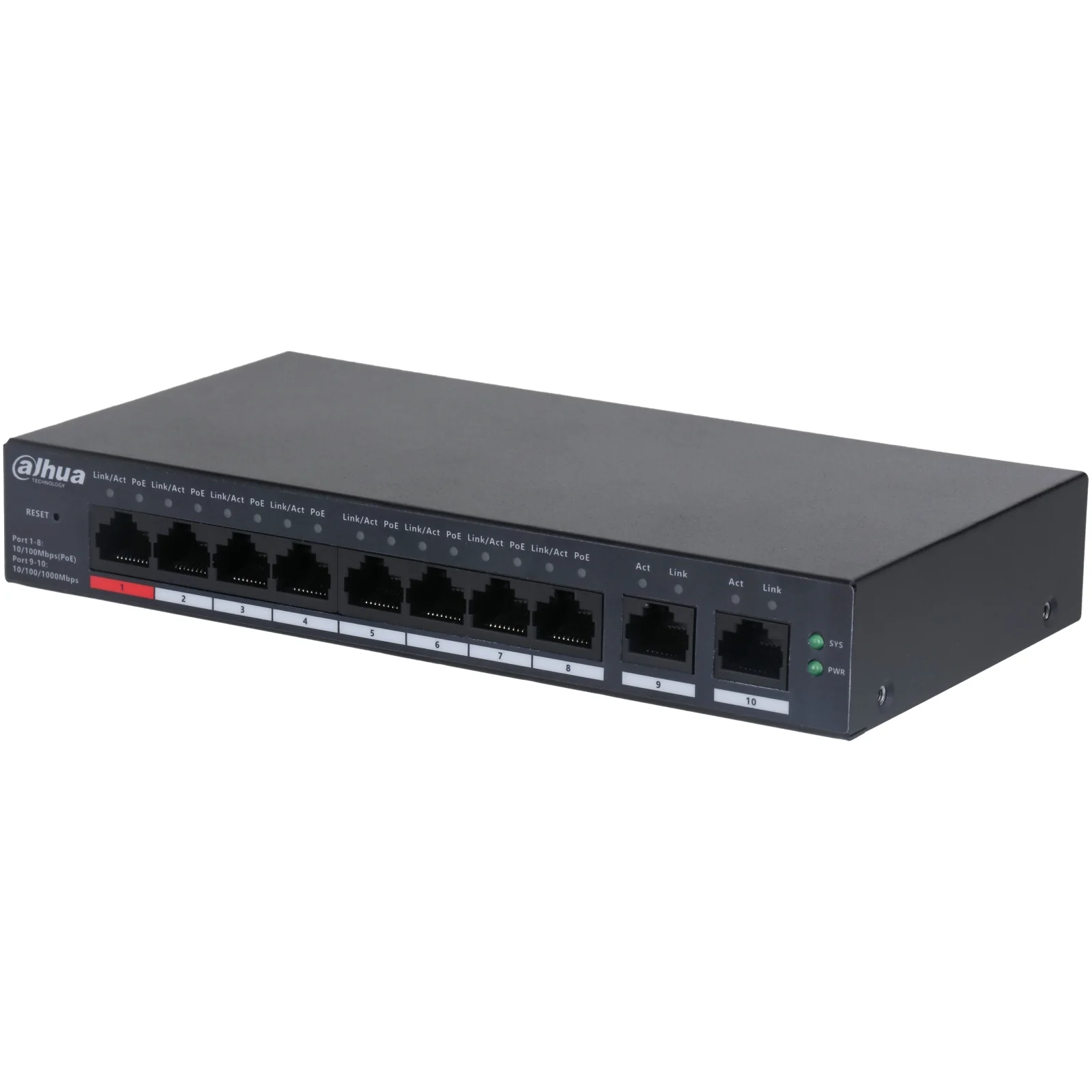 Switch Cloud Managed 10 Porte (8 Poe <110 W) Dahua Cs4010-8Et-110 Sorveglianza