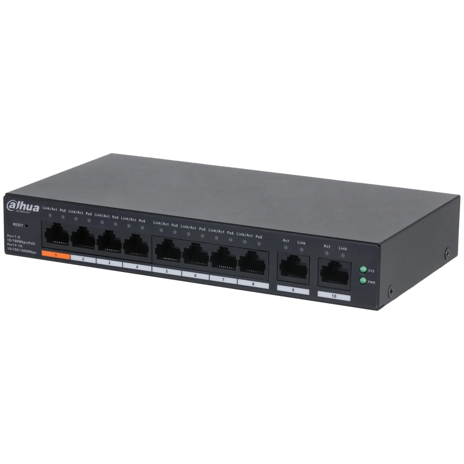 Switch Cloud Managed 10 Porte (8 Poe <60 W) Dahua Cs4010-8Et-60 Sorveglianza