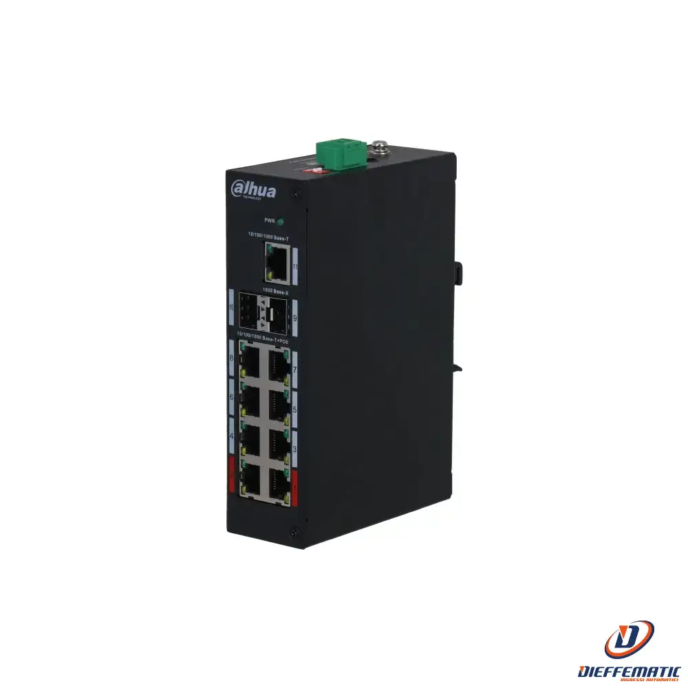 Switch Hardened L2 Unmanaged 11 Porte Dahua Pfs3211-8gt-120-v2 Sorveglianza