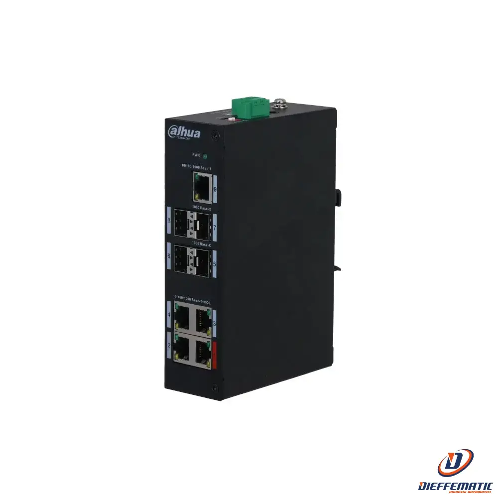 Switch Hardened Unmanaged 9 Porte Dahua Pfs3409-4gt-96-v2 Sorveglianza Sicurezza