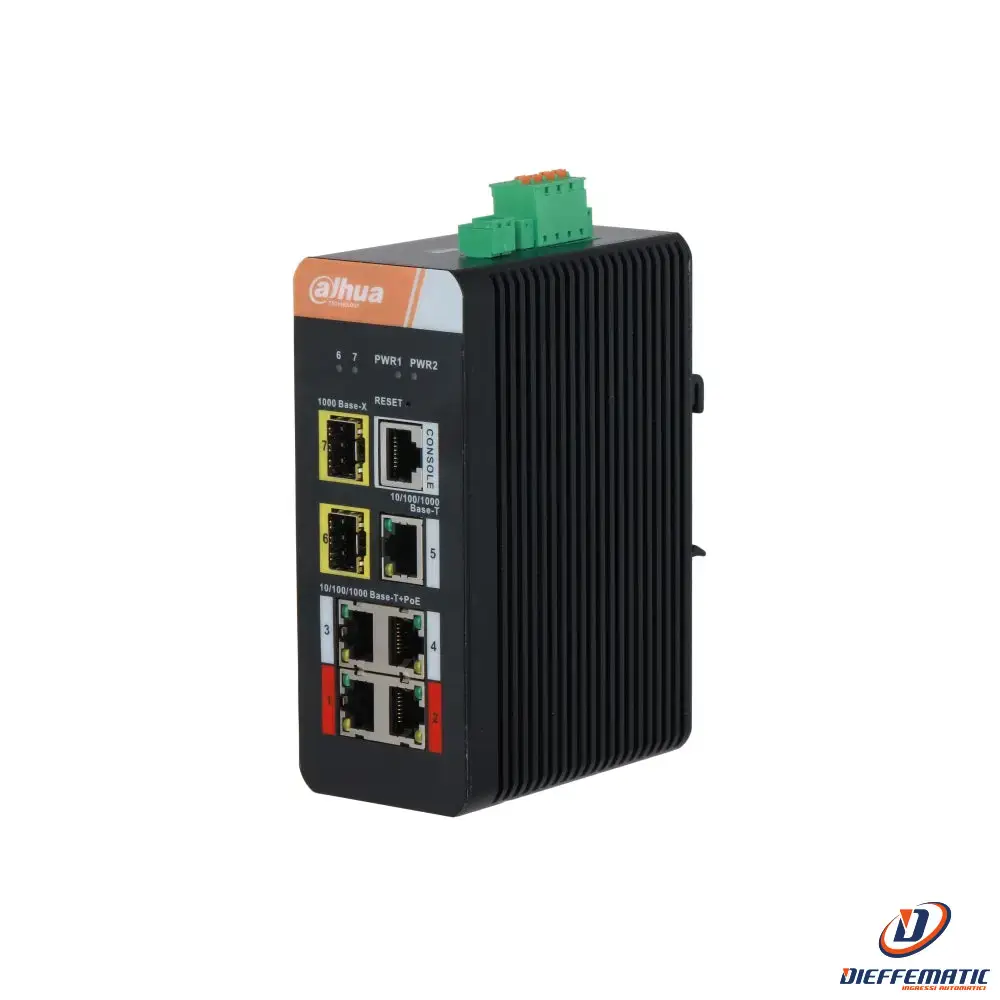 Switch Industrial Layer 2 Managed 7 Porte Dahua Is4207-4gt-120 Sorveglianza