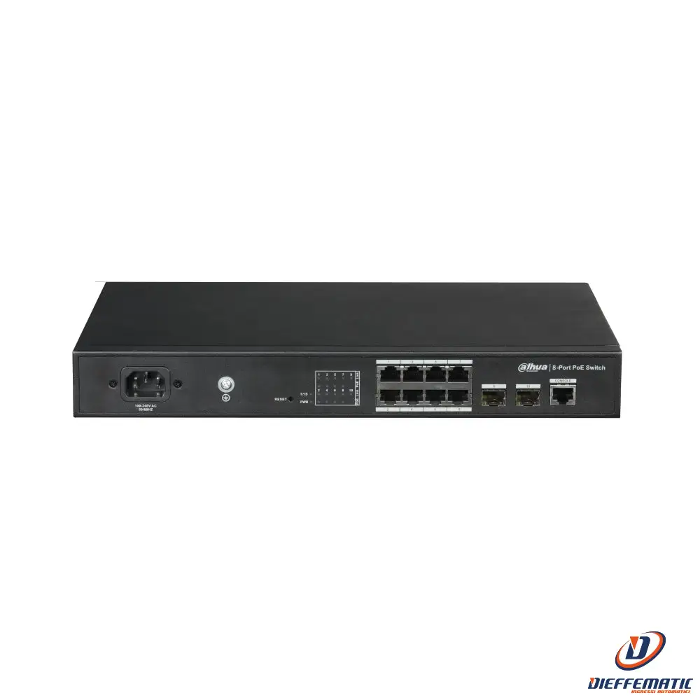 Switch Layer 2 Managed 10 Porte Dahua Pfs4210-8gt-150 Sorveglianza Sicurezza