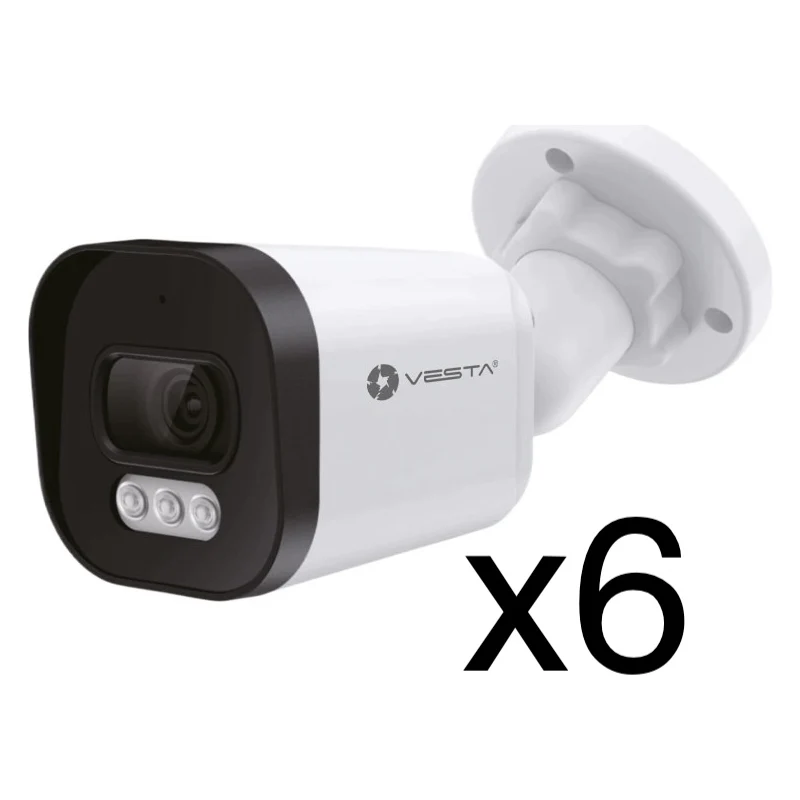 Telecamera Ip Doppia Luce Eco Da 4Mp Per Esterno Vesta Ipc-B14-E-Pack6 Sicurezza