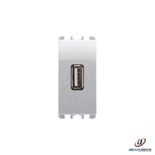 Urmet Alimentatore 1X Usb, 1 Modulo, 5V 2.1A, 100-230V, Alluminio 10330Al Nuovo