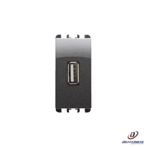 Urmet Alimentatore 5V 2,1A 1X Usb Acciaio Scuro 10330Ac Installazione Civile