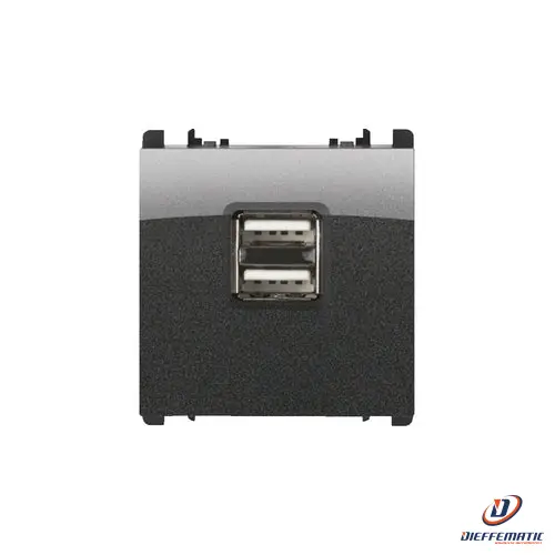 Urmet Alimentatore 5V 2.1A Doppia Usb Acciaio Scuro 10330/2Ac Originale Garanzia