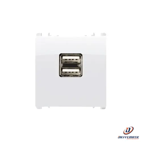 Urmet Alimentatore 5V 2.1A Doppia Usb Bianco Ghiaccio 10330/2Bg Originale Nuovo