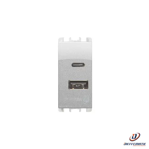 Urmet Alimentatore 5V 3A 2X Usb Alluminio 10331Al Installazione Civile Originale