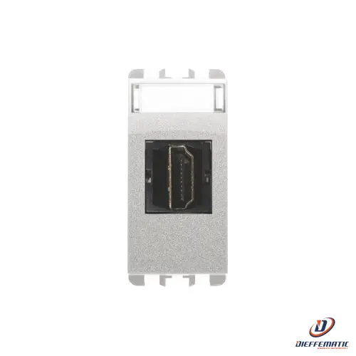 Urmet Connettore Hdmi Con Adattatore Da 19 Poli F/F, 1 Modulo, Alluminio 10450Al