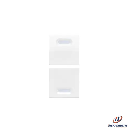 Urmet Coppia Copritasto Senza Simboli Per Yokis 1 Modulo Bianco Ghiaccio 10373Bg
