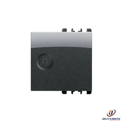 Urmet Copritasto Illuminabile "Campanello", 2 Moduli, Acciaio Scuro 10363/2Ac