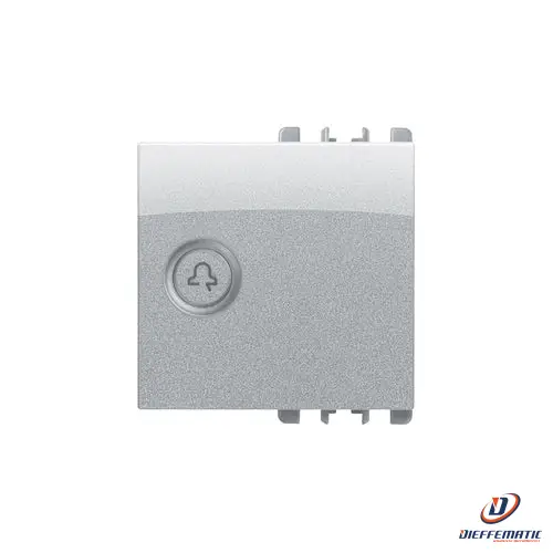 Urmet Copritasto Illuminabile "Campanello", 2 Moduli, Alluminio 10363/2Al Nuovo