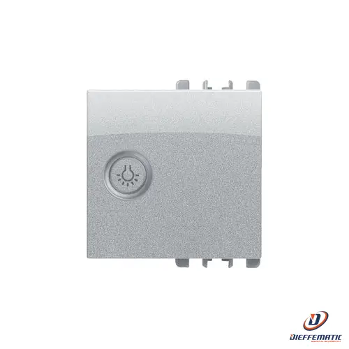Urmet Copritasto Illuminabile Simbolo "Luce", 2 Moduli, Alluminio 10364/2Al