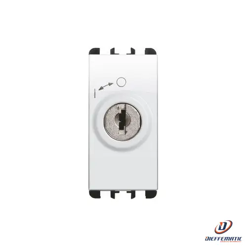 Urmet Interruttore 2P Chiavi Differenti 10A 1 Modulo Bianco Ghiaccio 10148Bg