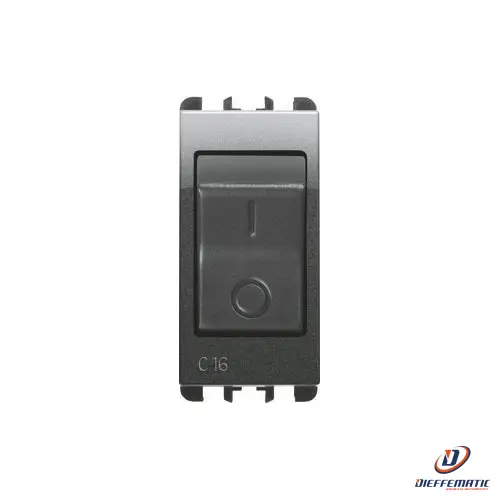 Urmet Interruttore Mccb, 1 Modulo, 1P+N C 16A, Nea, Acciaio Scuro 10505/16Ac