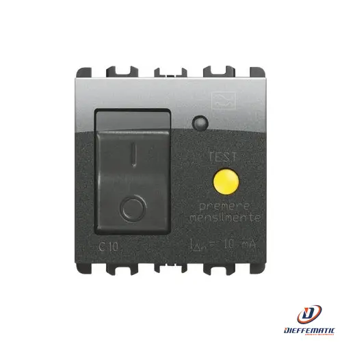 Urmet Interruttore Mccb+Rcd, 2 Moduli, 1P+N, 16A, Nea, Acciaio Scuro 10512/16Ac