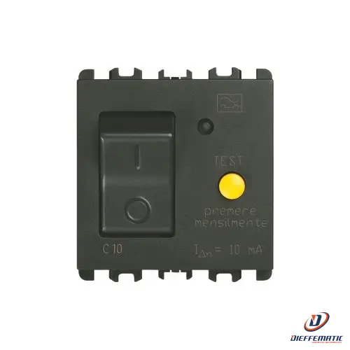 Urmet Interruttore Mccb+Rcd, 2 Moduli, 1P+N, 16A, Nea, Antracite 10512/16 Nuovo