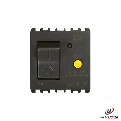 Urmet Interruttore Mccb+Rcd, 2 Moduli, 1P+N, 6A, Nea, Antracite 10512/6 Garanzia