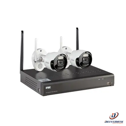 Urmet Kit Ip Wifi, Nvr 8Ch, Telecamere Wifi, 2M Con Effetto Deterrenza 1098/820