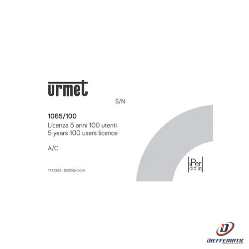 Urmet Pacchetto Licenze Per 100 Utenti, 5 Anni, Ipercloud 1065/100 Comunicazione