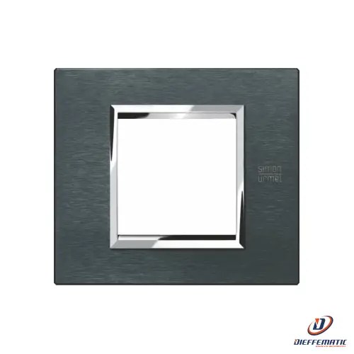 Urmet Placca 2 Moduli, Expì, Alluminio, Karbon 13902.Ak Installazione Civile
