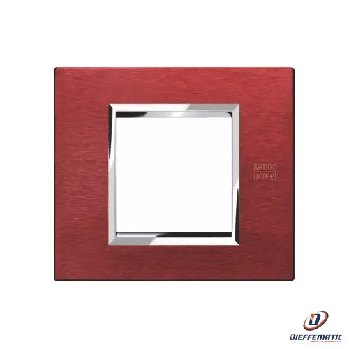 Urmet Placca 2 Moduli, Expì, Alluminio, Rosso 13902.Rs Installazione Civile