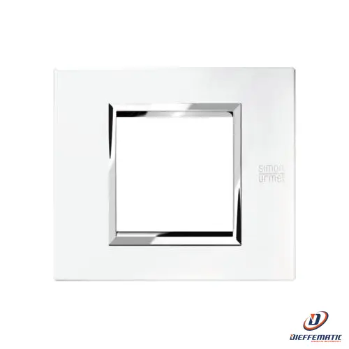 Urmet Placca 2 Moduli, Expì, Metallo, Bianco Perla 13902.Bp Installazione Civile