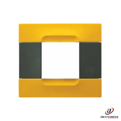 Urmet Placca 2 Moduli KĂ dra Antracite Tecnopolimero Giallo Lisbona 10802.34