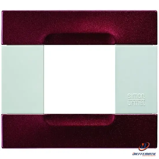 Urmet Placca 2 Moduli Kàdra Bianca Metallo Bordeaux Metallizzato 10902.B.77