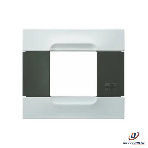 Urmet Placca 2 Moduli, KĂ dra, Serie Antracite, Metallo, Bianco Vega 10902.50