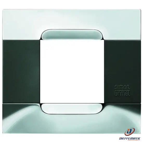 Urmet Placca 2 Moduli, KĂ dra, Serie Antracite, Metallo, Nickel 10902.90 Garanzia