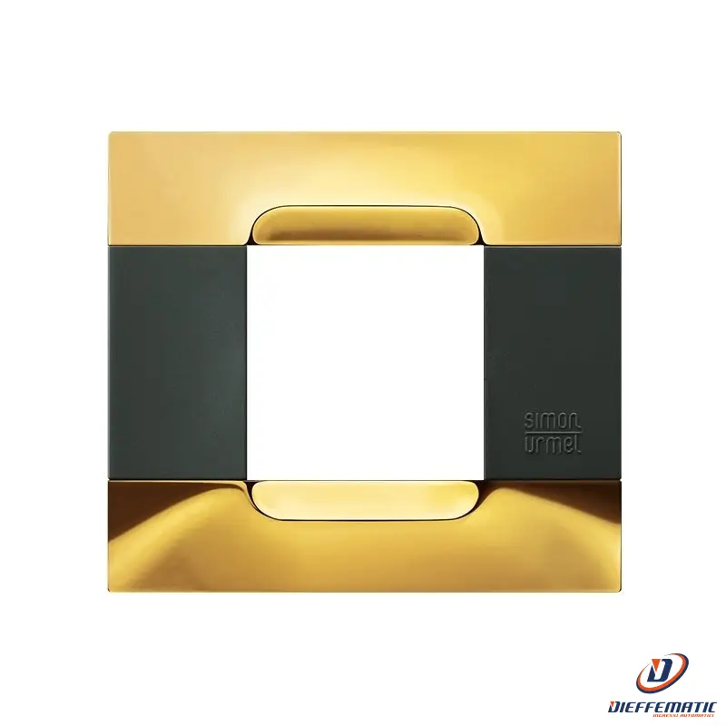 Urmet Placca 2 Moduli, Kàdra, Serie Antracite, Metallo, Oro Lucido 10902.96