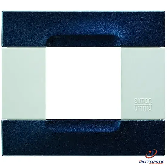 Urmet Placca 2 Moduli, Kàdra, Serie Bianca, Metallo, Blu Metallizzato 10902.B.78
