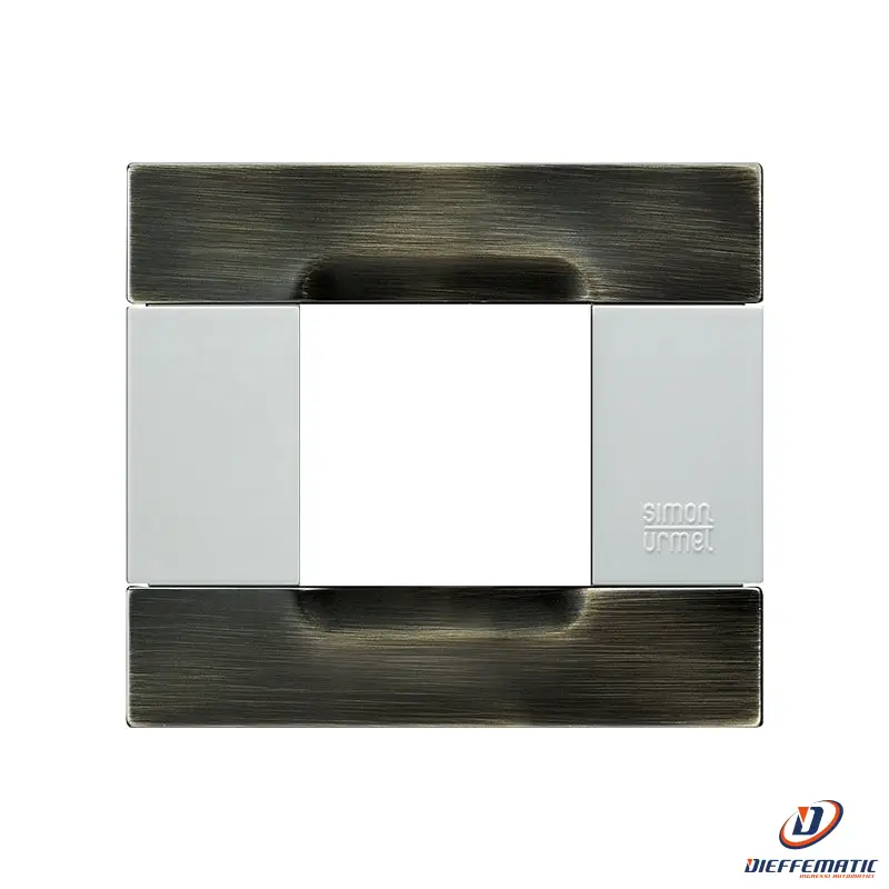 Urmet Placca 2 Moduli KĂ dra Serie Bianca Metallo Ottone Spazzolato 10902.B.84