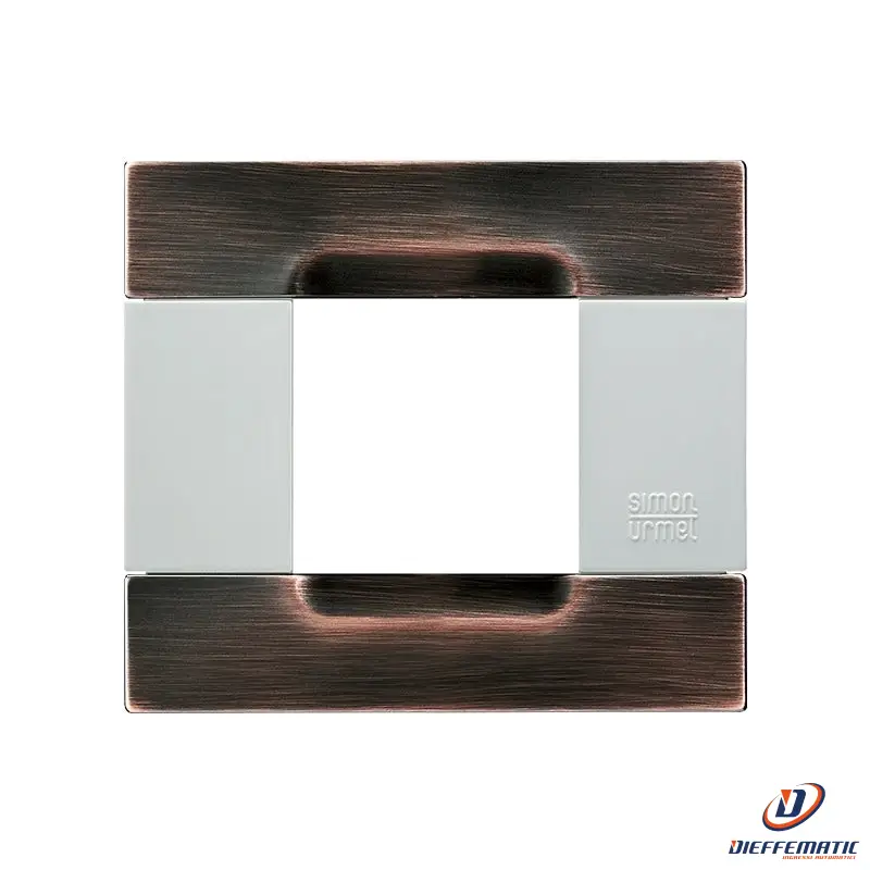 Urmet Placca 2 Moduli, Kàdra, Serie Bianca, Metallo, Rame Spazzolato 10902.B.82