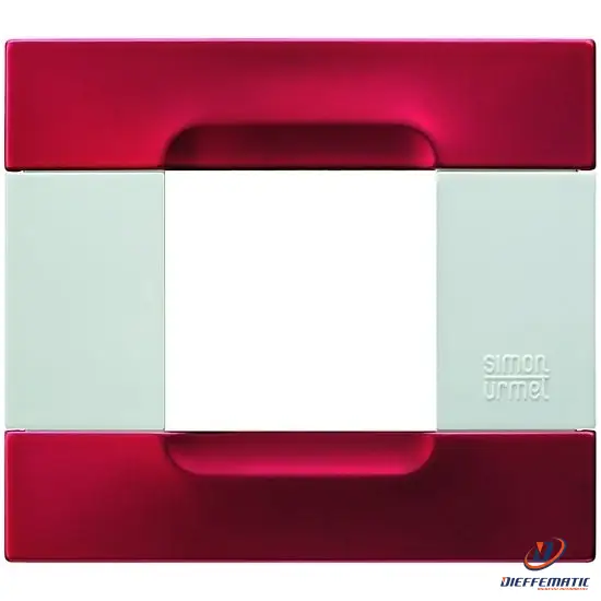 Urmet Placca 2 Moduli, KĂ dra, Serie Bianca, Metallo, Rosso Metallico 10902.B.88