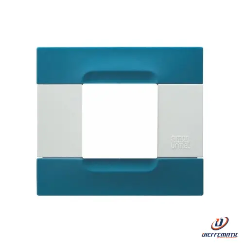 Urmet Placca 2 Moduli Kàdra Serie Bianca Tecnopolimero Azzurro Atene 10802.B.16