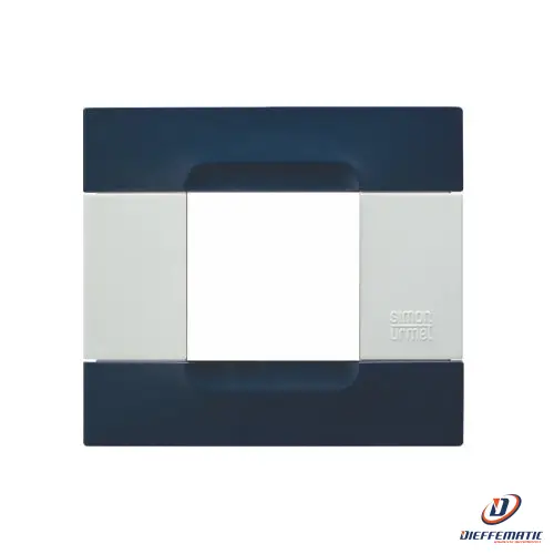 Urmet Placca 2 Moduli, Kàdra, Serie Bianca, Tecnopolimero, Blu Sidney 10802.B.15