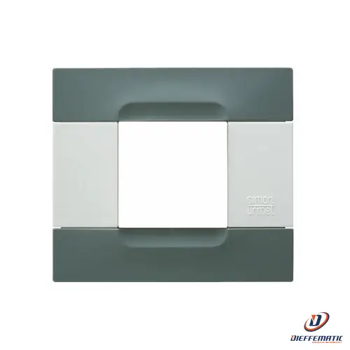 Urmet Placca 2 Moduli KĂ dra Serie Bianca Tecnopolimero Grigio Berlino 10802.B.07