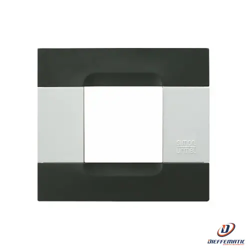 Urmet Placca 2 Moduli Kàdra Serie Bianca Tecnopolimero Nero Auckland 10802.B.04